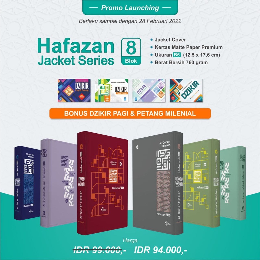 Jual Alquran Hafazan 8 Blok B6 Jaket Series Alquran Alqosbah Hafazan ...