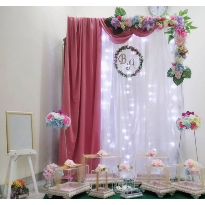 Jual Dekorasi + Kotak Akrilik Dekorasi Backdrop Kotak Hantaran Lamaran