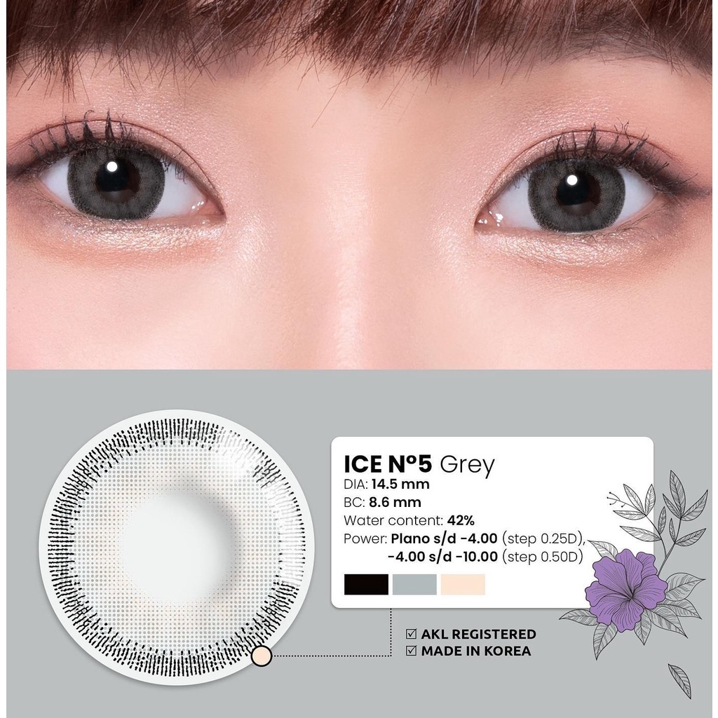 Jual Softlens Ice N5 Grey Minus 050 Sd 1000 Shopee Indonesia