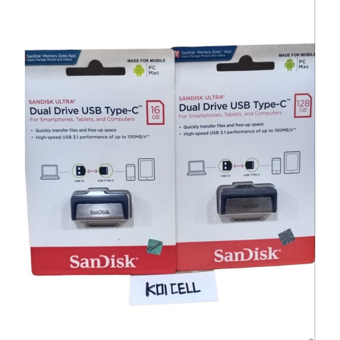 Jual Flashdisk Sandisk 16gb 128gb Otg Ultra Dual Drive Usb Type C Original Shopee Indonesia