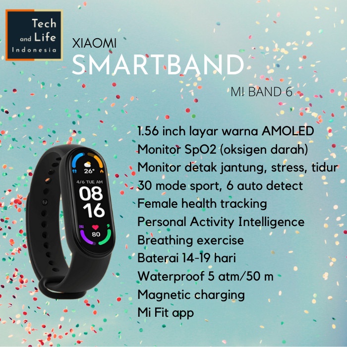 Jual Xiaomi Mi Smart Band 6 Smartband Smartwatch - Global 7 hari ...