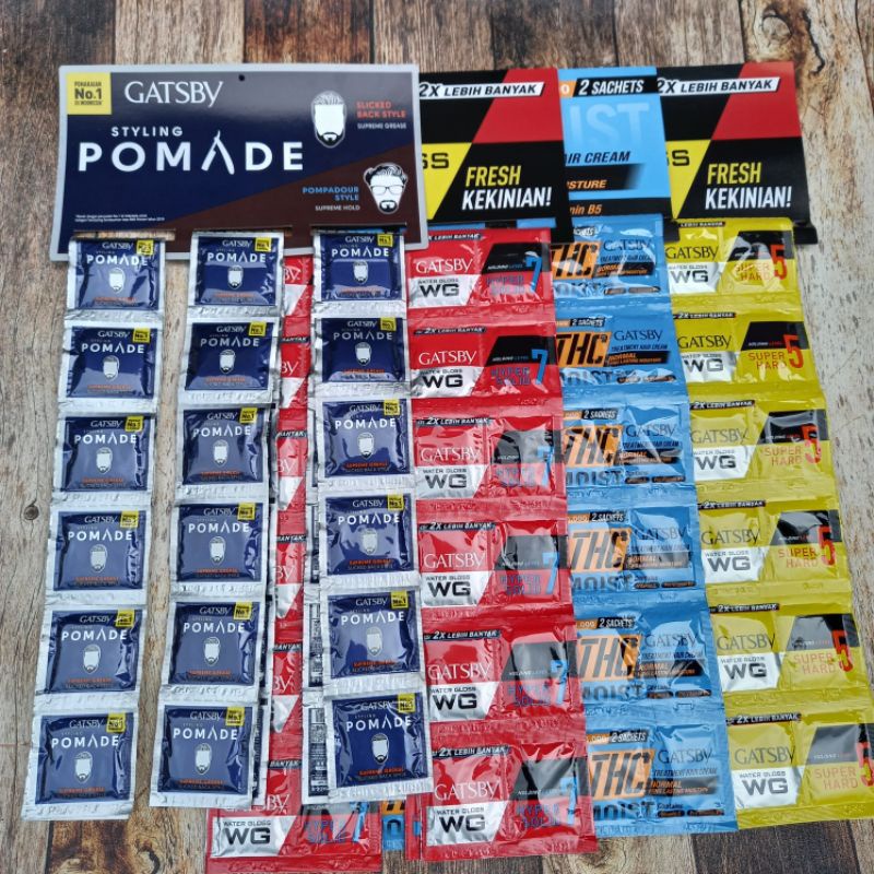 Jual GATSBY SACHET/Styling Pomade Sachet/Gatsby WG Sachet/Minyak Rambut Shopee Indonesia