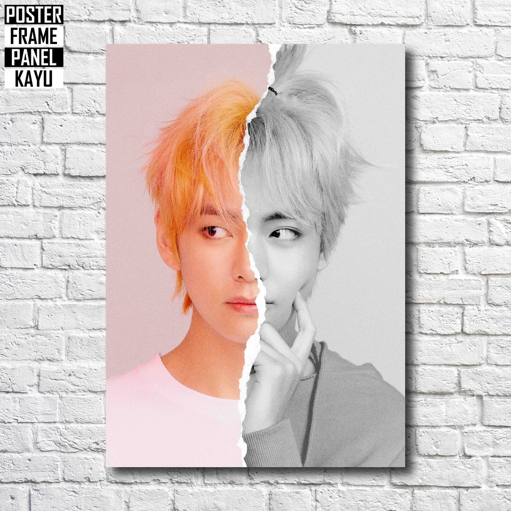 Jual Poster BTS V Love Yourself Answer L Version Frame Kayu Solid A4 ...