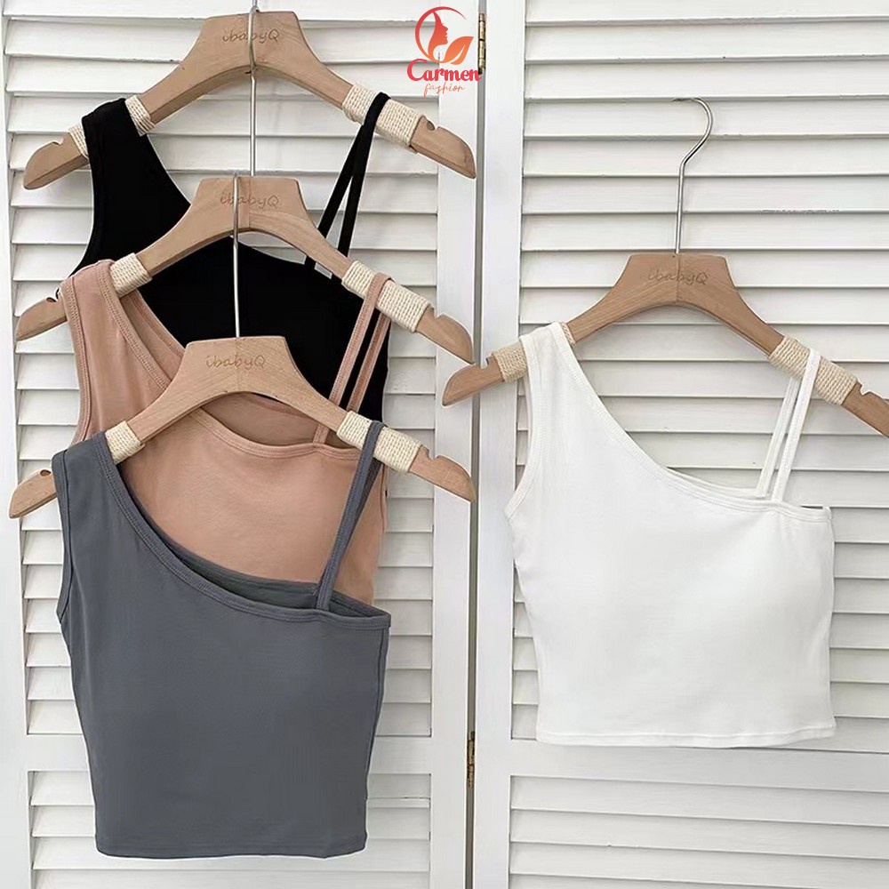 Atasan Tank Top Crop Bra Wanita Model Tali Belakang Samping Tanpa