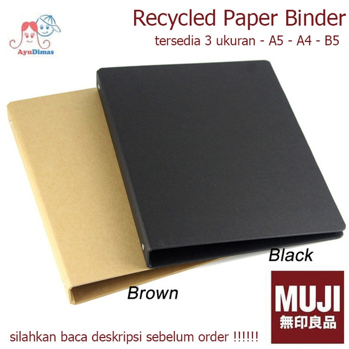 Jual MUJI Files & Folders Recycled Paper File Binder Black / Brown ...