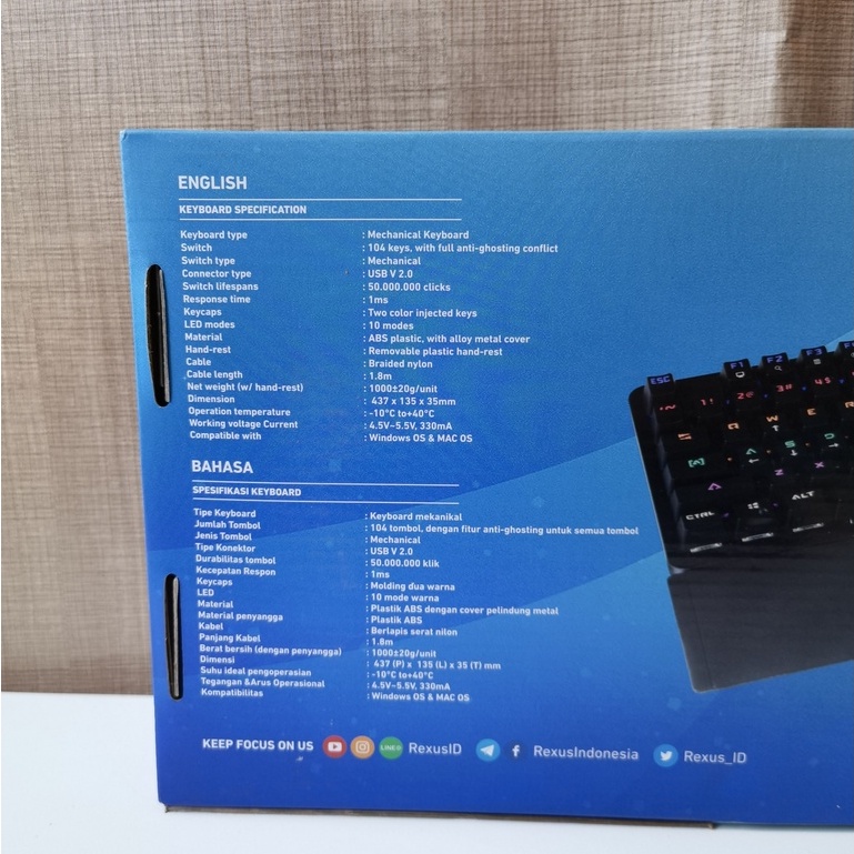 Jual Rexus Legionare Mechanical Gaming Keyboard (RX-MX3.2) | Shopee ...