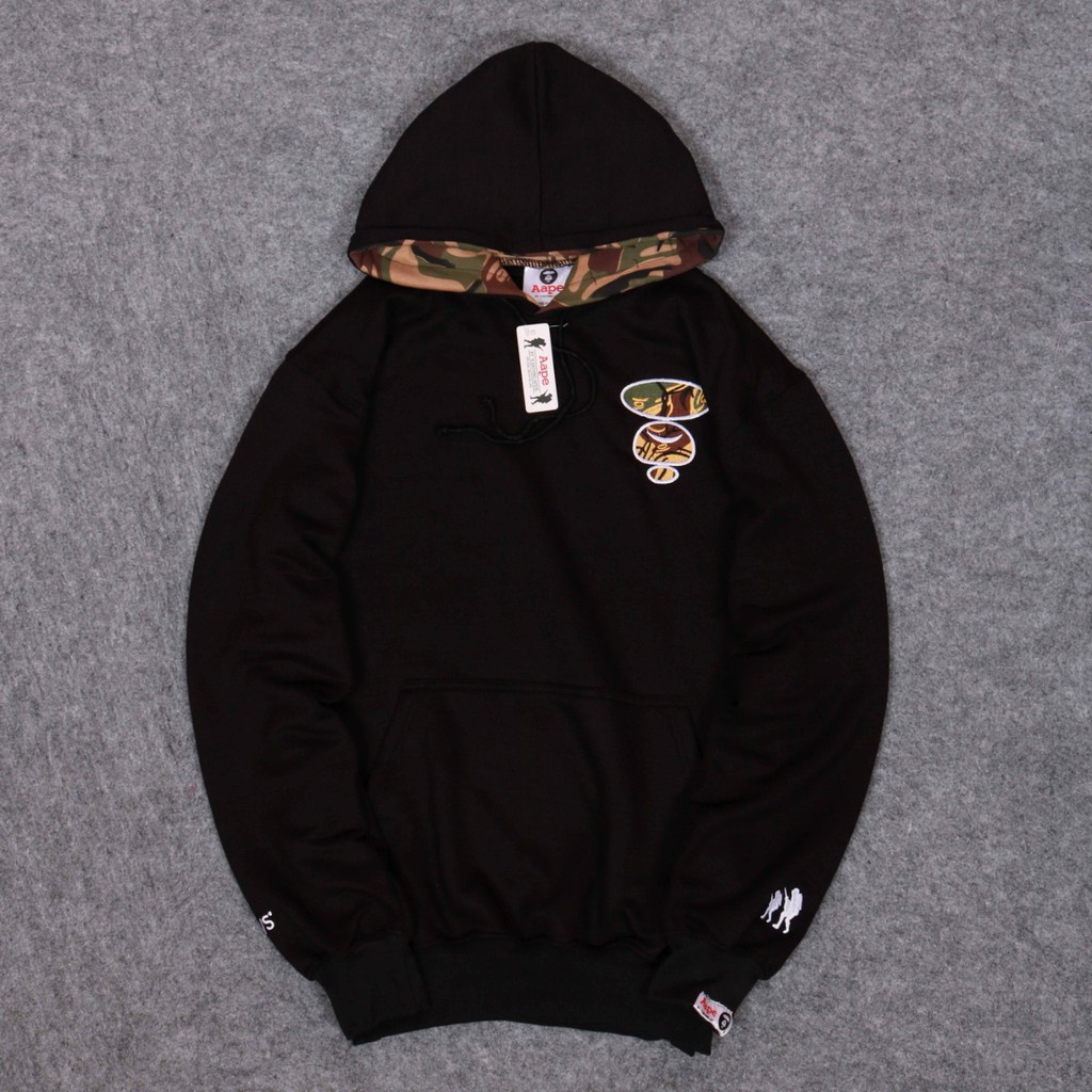 Jual SWEATER HYPEBEAST A BATHING APE HOODIE ARMY PREMIUM BLACK | Shopee ...