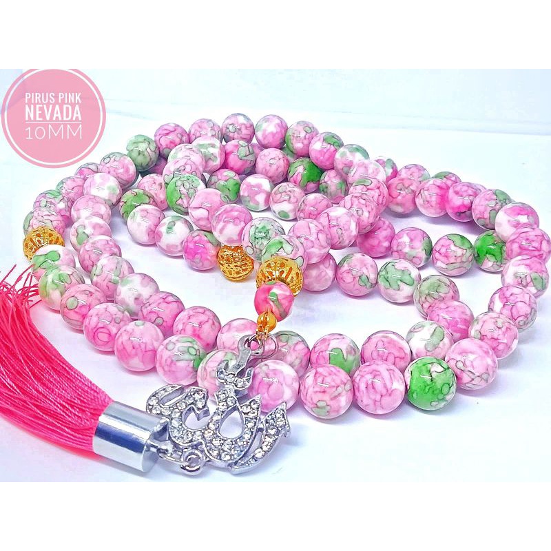 Jual TASBIH BATU PIRUS PINK ROSE ORIGIN NEVADA / 8MM / 10 MM / 99BUTIR ...