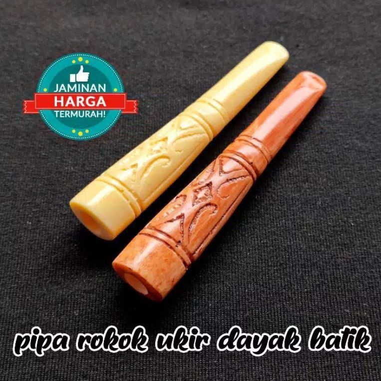 Jual PIPA ROKOK CANGKLONG GADING GAJAH SINTETIS UKIR DAYAK BATIK KLASIK ...
