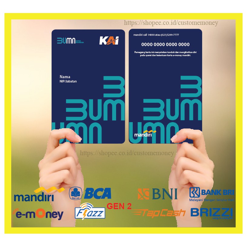 Jual KARTU E MONEY E TOLL ID CARD KAI NEW BUMN MANDIRI EMONEY BNI ...