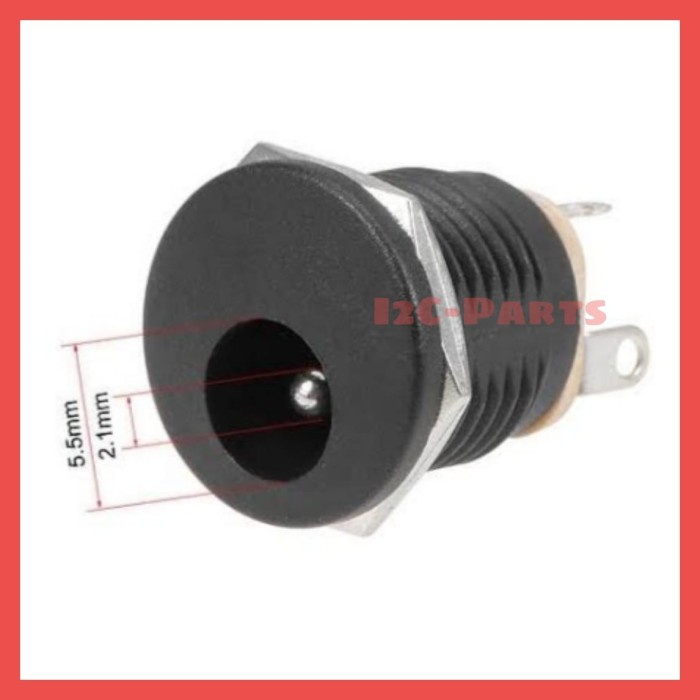 Jual Socket DC Jack Female DC Mur Besar 5.5x2.1mm Panel Box Mount Soket ...