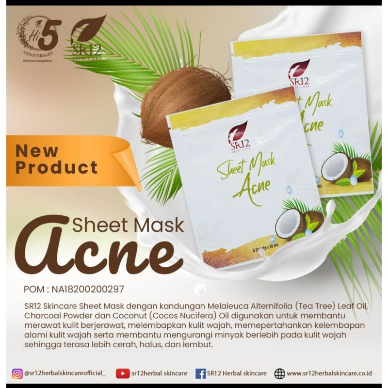 Jual NEW PRODUCT SHEET MASK ACNE SR12 Shopee Indonesia