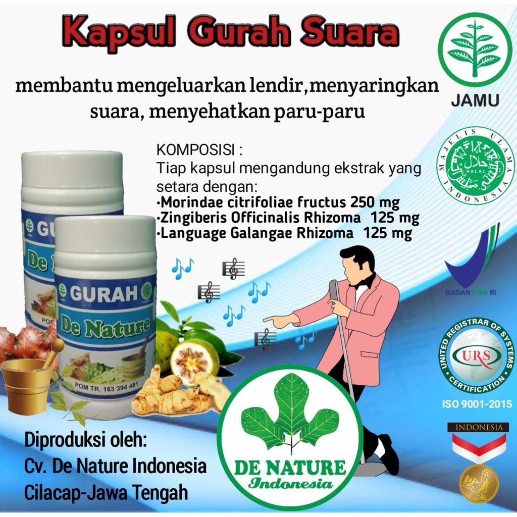 Jual Obat Gurah Pita Suara Herbal Agar Suara Merdu Nafas Panjang Herbal De Nature Shopee Indonesia 3034