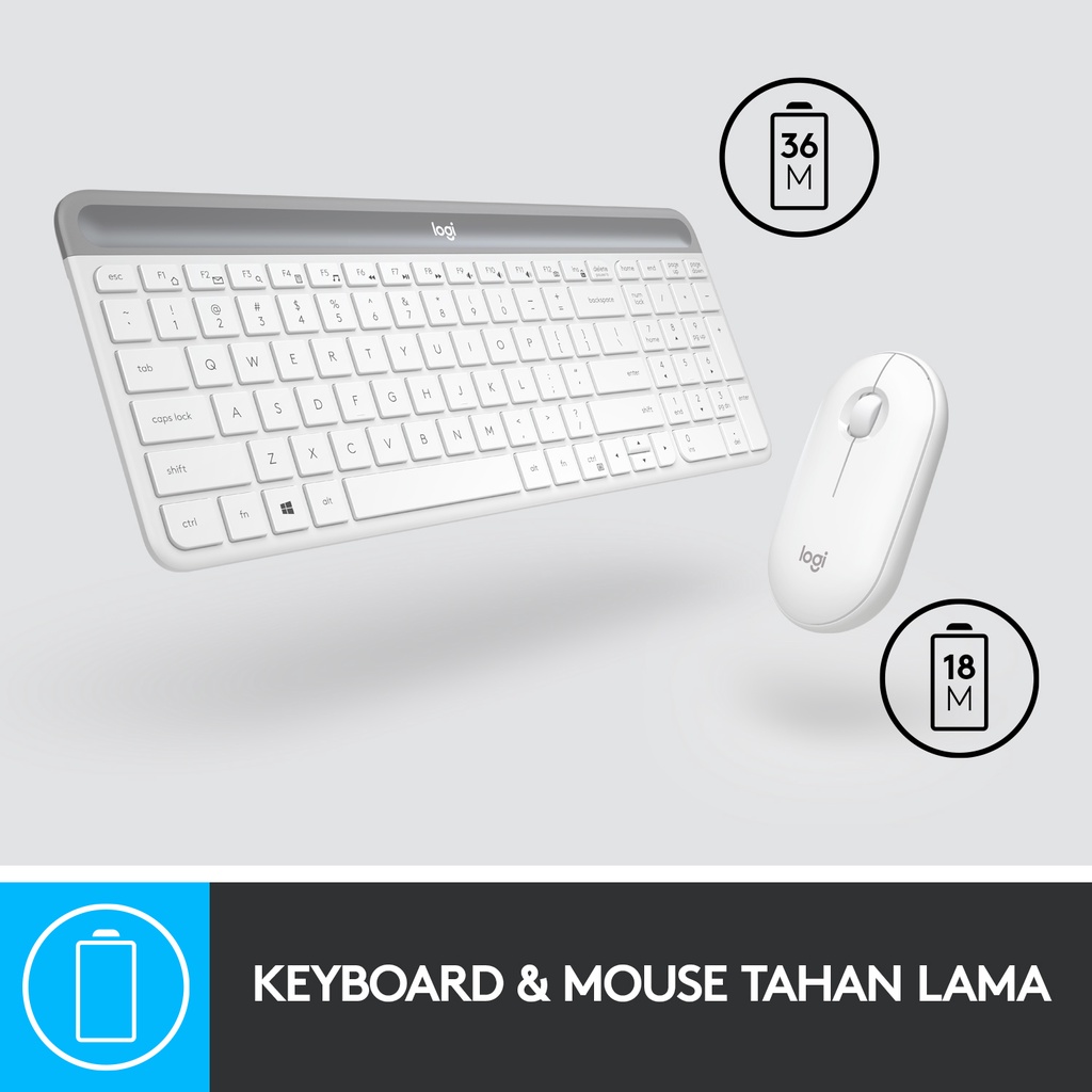 Logitech MK470 Slim Wireless Combo Keyboard & Mouse - White (5)