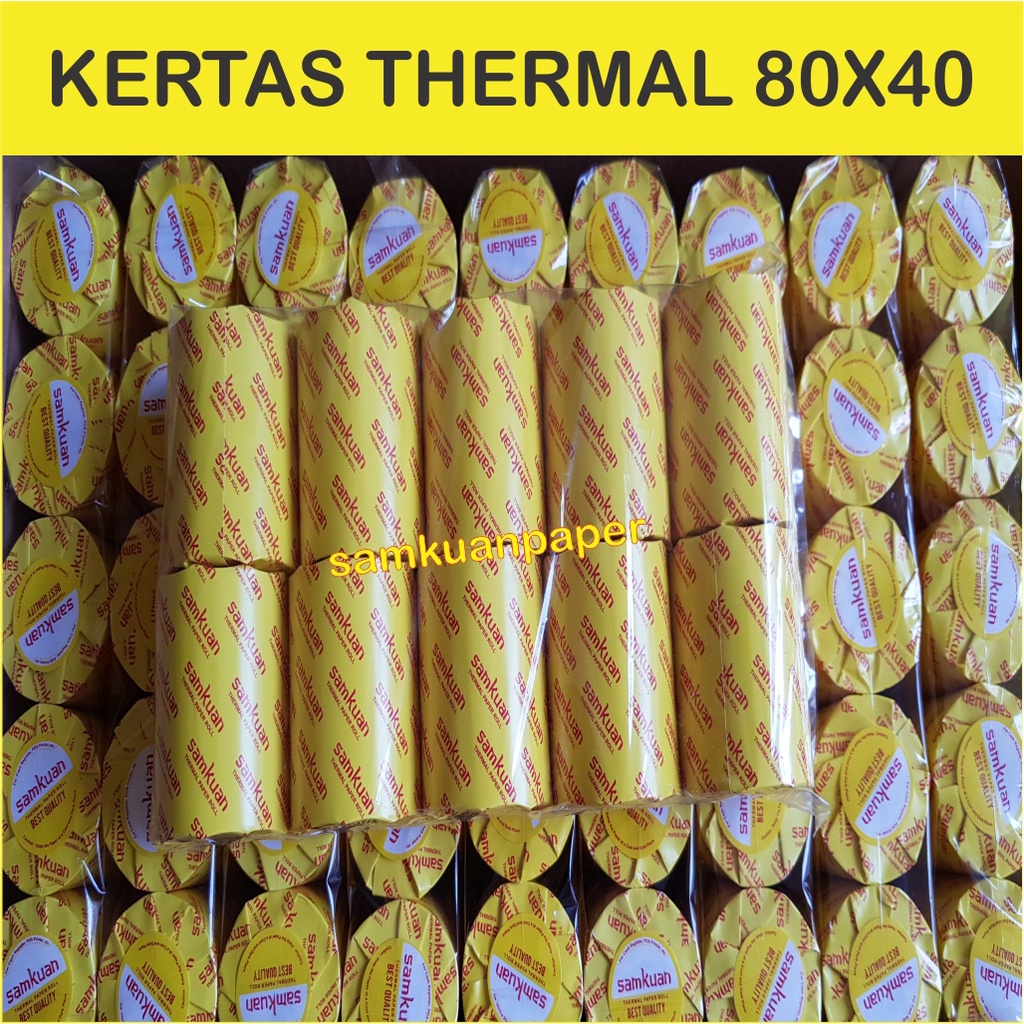 Kertas Kasir Struk Paper Roll Thermal 80x40mm Termal POS Printer Bluetooth 80mm 80x40 mm 80 x 40