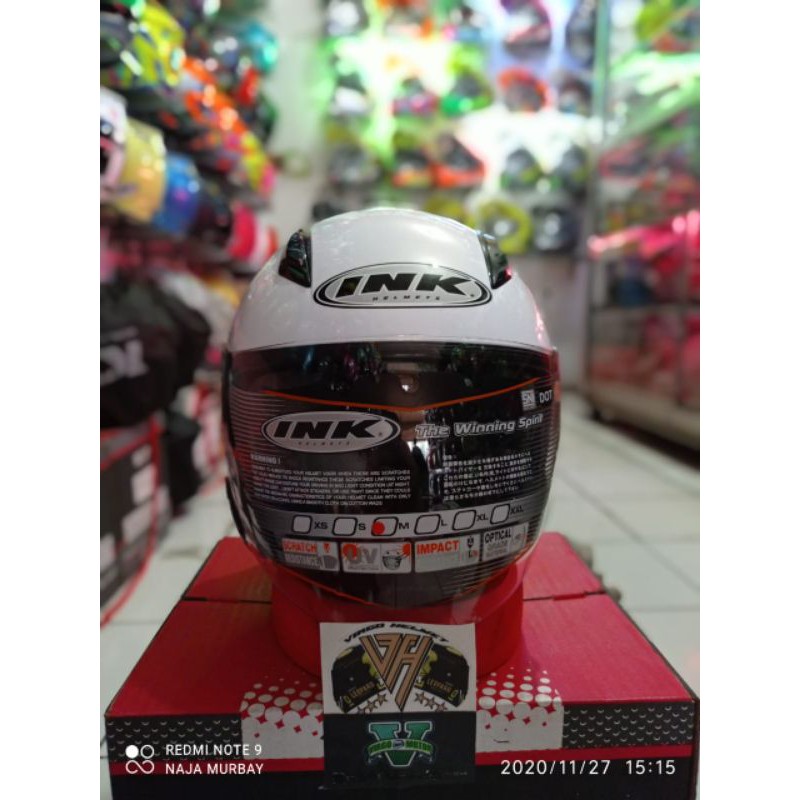 Jual HELM INK METRO 2 SOLID WHITE TERBARU DAN TERMURAH | Shopee Indonesia