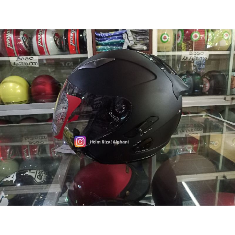 Jual Helm Kyt Galaxy Slide Solid Black Doff Hitam Doff Shopee Indonesia