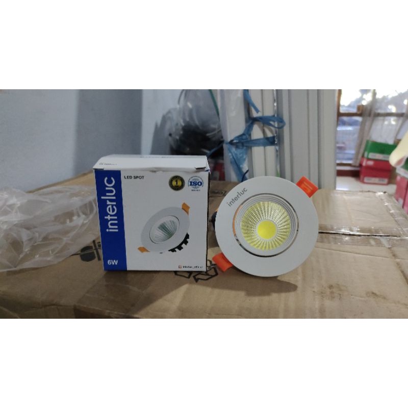 Jual Led Spot Light 6w Bulat Putih / Warm White Interluc | Shopee Indonesia