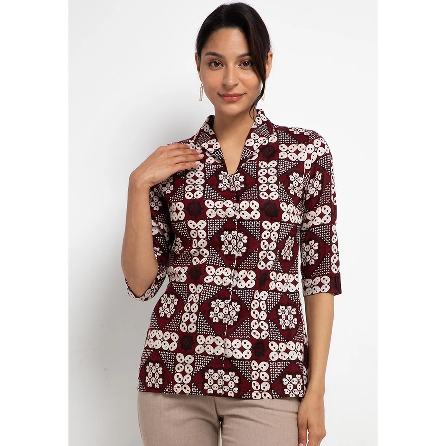  Blouse Wanita Batik Kawung Beton
