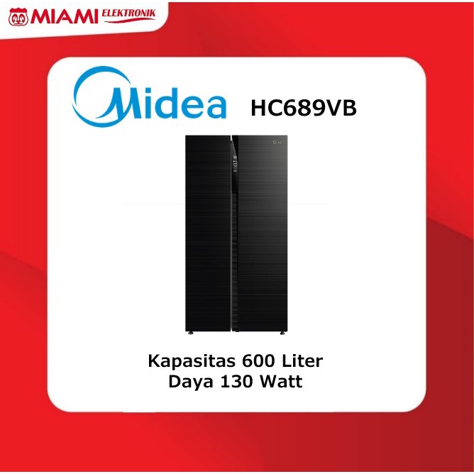 Jual MIDEA Kulkas Side-by-Side HC689VB 600 Liter 130 Watt | Shopee ...