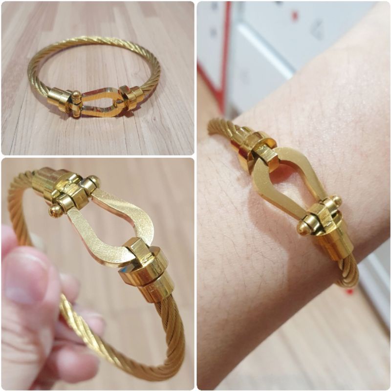 Jual Gelang Titanium Asli Gold Premium Quality Anti Karat Anti Alergi