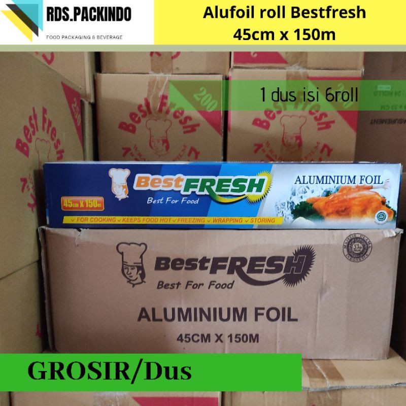 4 Rollen Alufolie 45cm x 150m - 13µ Aluminiumfolie Gastroqualität Alufolien
