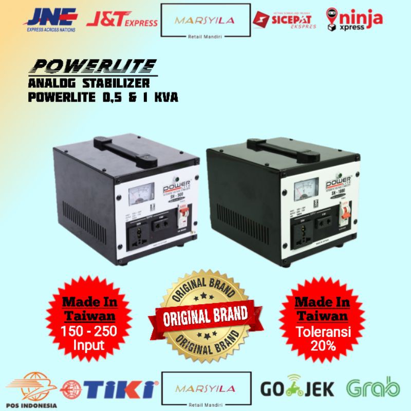 Jual STABILIZER 500 WATT 1000 WATT POWERLITE ANALOG STABILIZER
