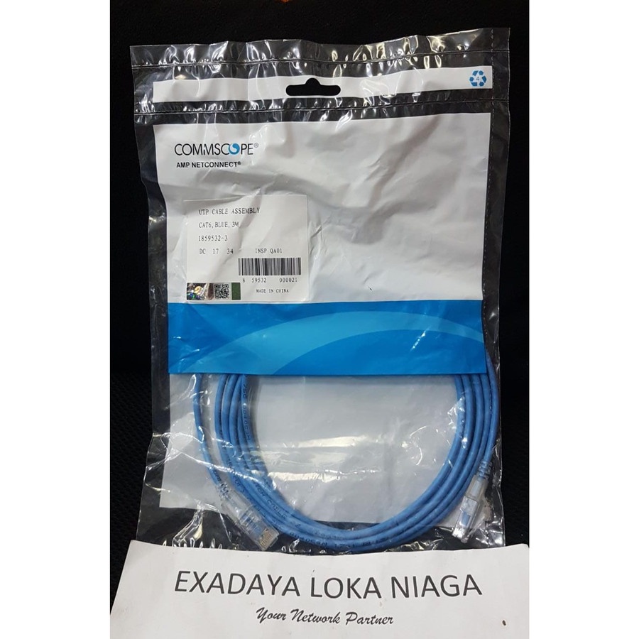 Jual AMP Patch cord cat 6 SLIM / Patchcord cat6 10ft 3M Original Commscope Shopee Indonesia