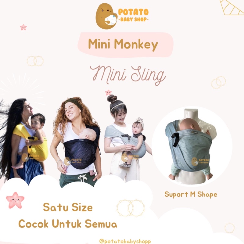 Jual Minimonkey Mini Sling Mesh / Gendongan 2in1 Mini Monkey Hipseat ...