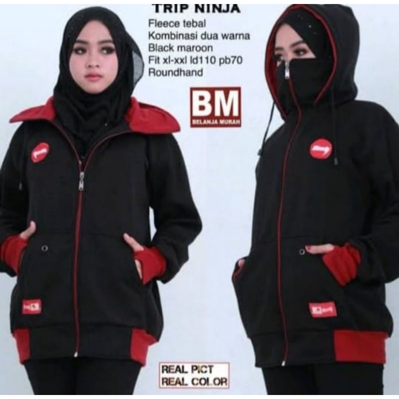 Jual JAKET NINJA, BISA COWOK DAN CEWEK WARNA HITAM, NAVY DAN MARUN