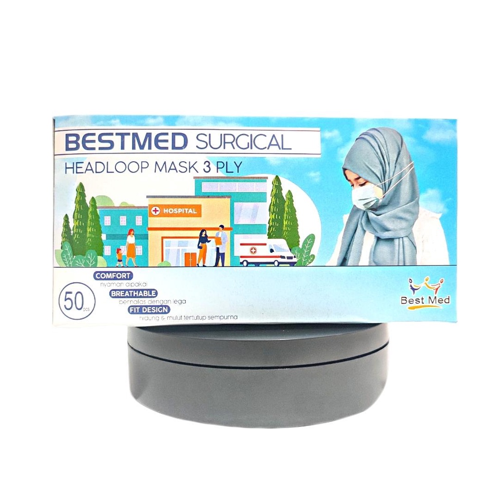 Jual Masker Headloop BEST MED Warna Pink - Box Isi 50 | Shopee Indonesia