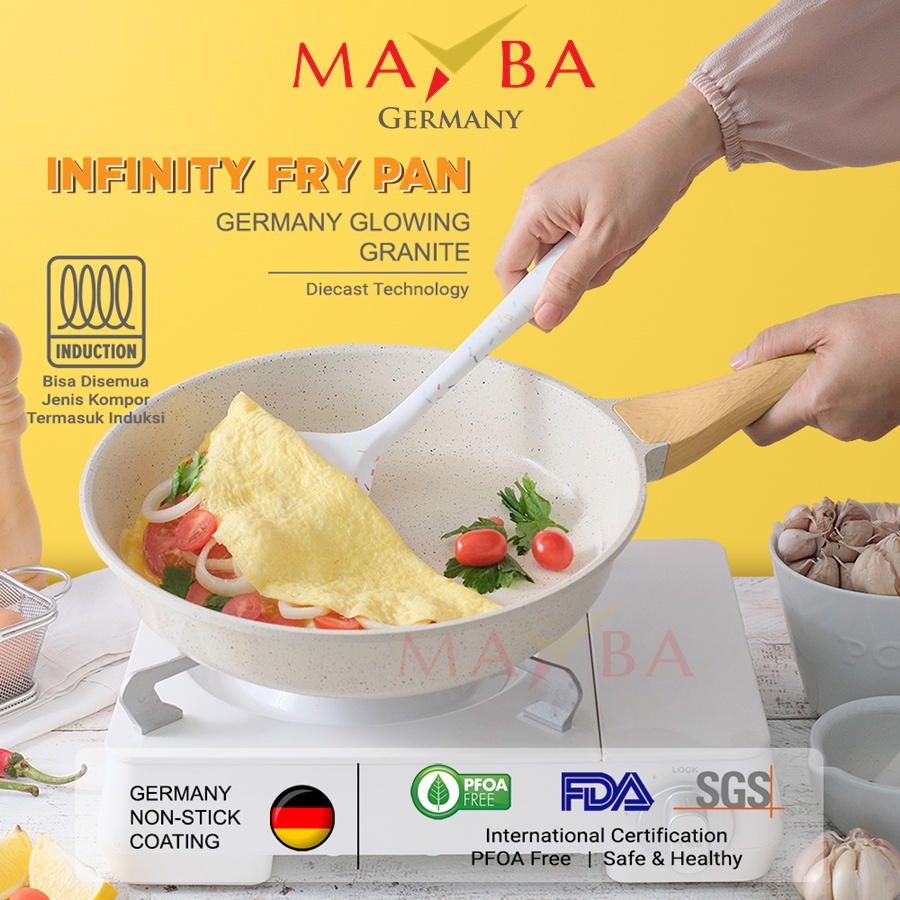 Jual MAYBA Panci Frypan Creme Mayba Infinity Granite Creme' - Wajan Fry ...