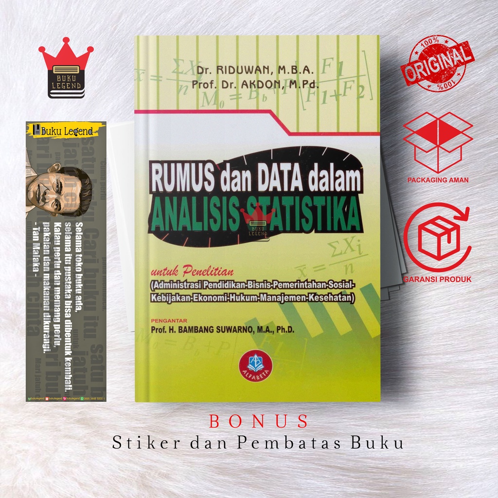 Jual Buku Rumus Dan Data Dalam Aplikasi Statistika Dr Riduwan M B A Shopee Indonesia