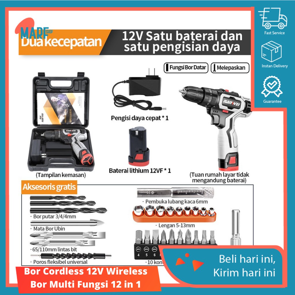 Jual Mesin Bor Elektrik V Cordless Wireless Boran Praktis In