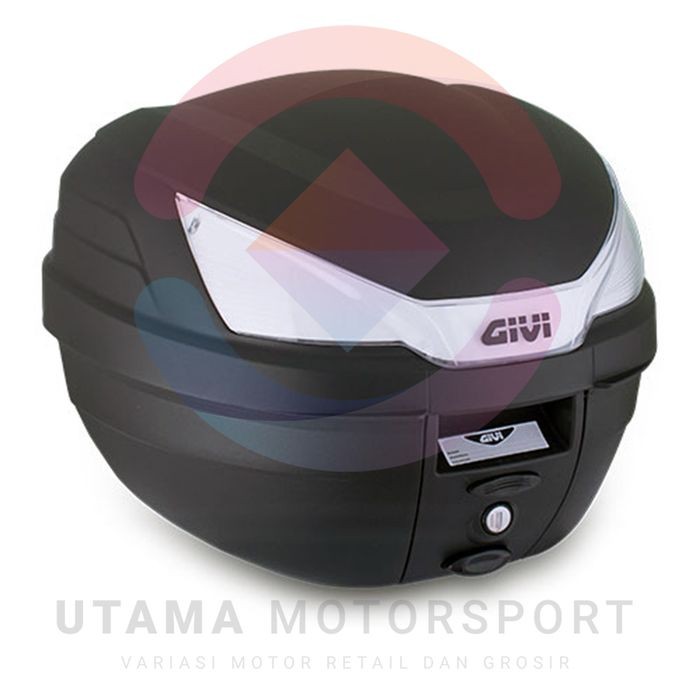 Jual BOX MOTOR GIVI B27NT CLACK BLACK MIKA PUTIH TANPA LAMPU 27 LITER ...