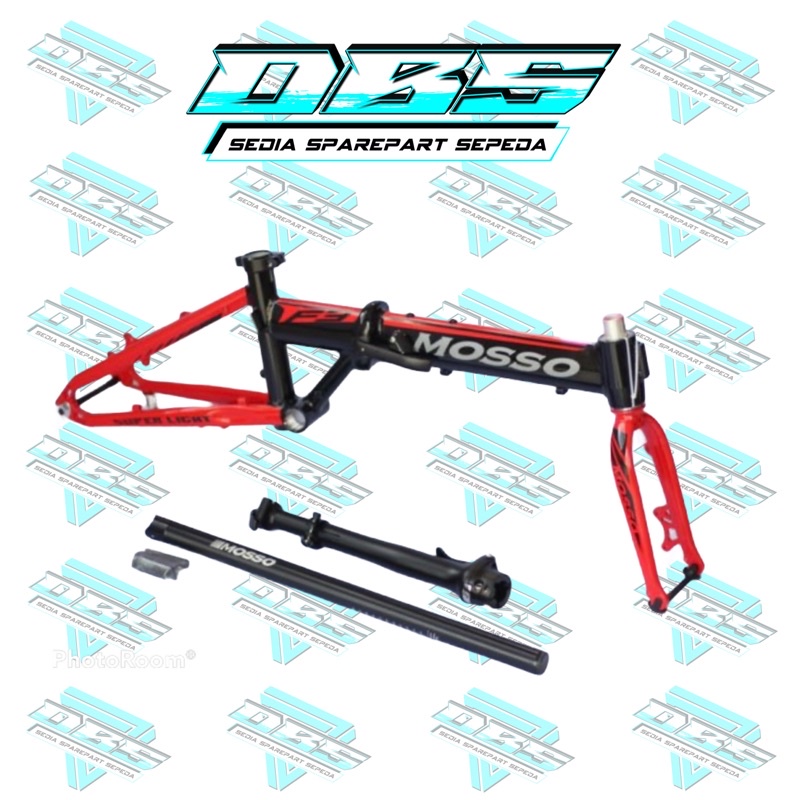 Jual FRAME MOSSO F3 SEPEDA LIPAT MOSSO 16 INCH FOLDING BIKE BLACK RED Shopee Indonesia