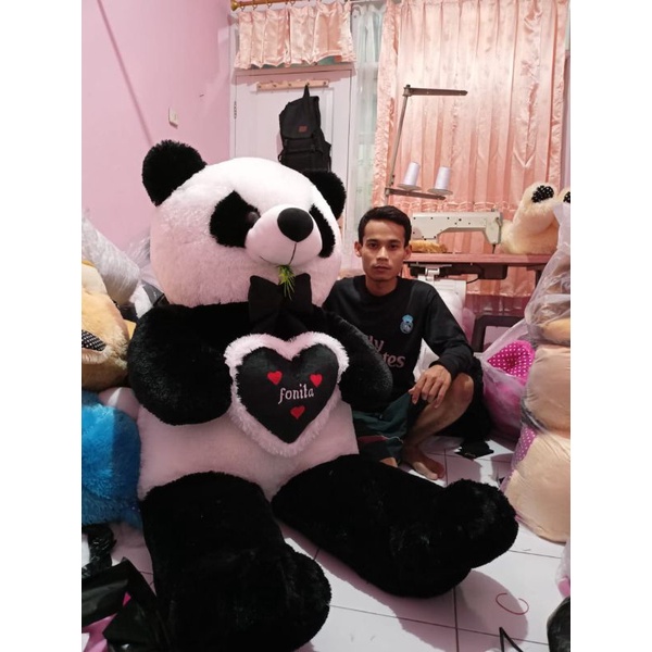 Jual Boneka Beruang Panda Jumbo Hitam Putih Jumbo Super-Super Jumbo ...