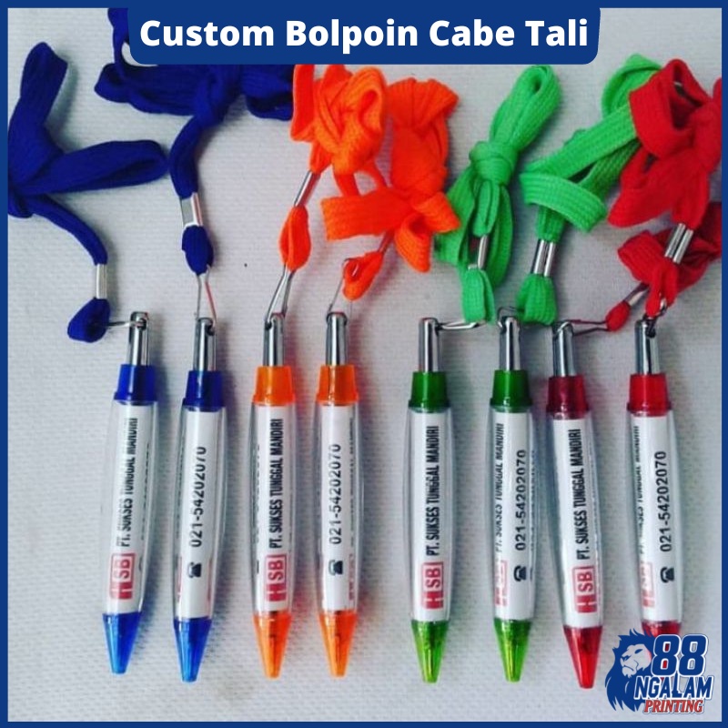 Jual Custom Bolpoin Cabe Tali Custom Souvenir Pulpen Seminar Promosi