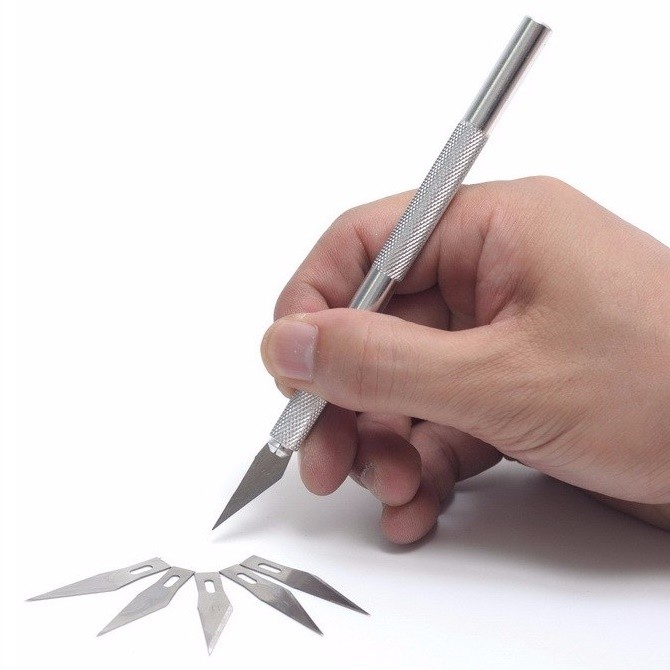 Jual CUTTER PEN UKIR SENI HOBI CADANGAN MATA CUTTER 4 PCS | Shopee ...