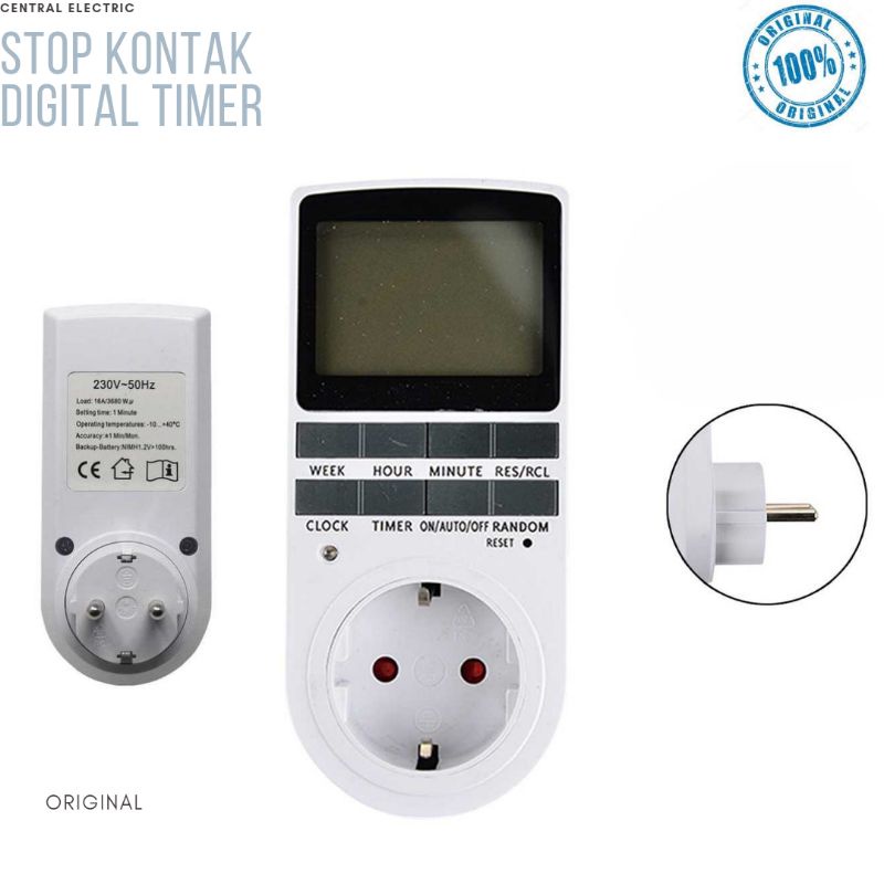 Jual Stop Kontak Digital Timer Socket Switch Programmable Timing ...