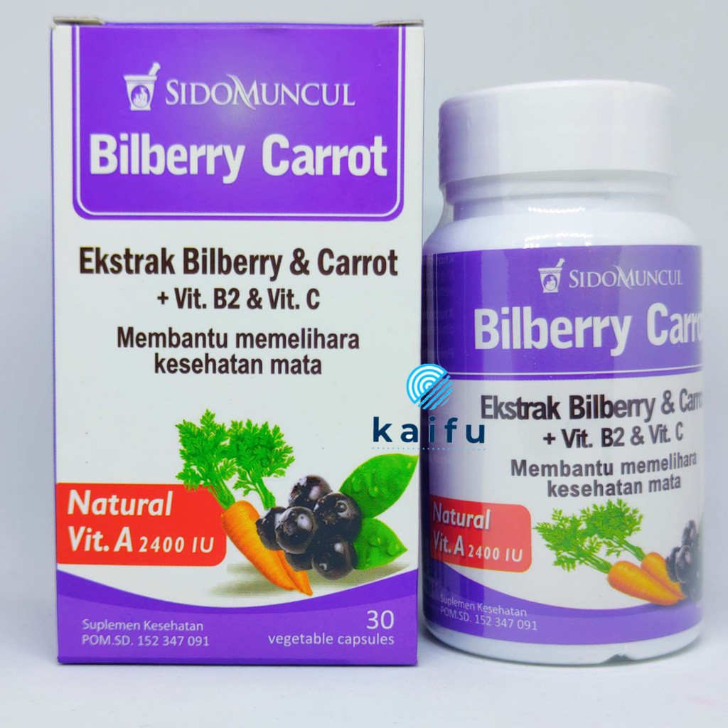 Jual Sidomuncul Bilberry Carrot Memelihara Kesehatan Mata Isi 30