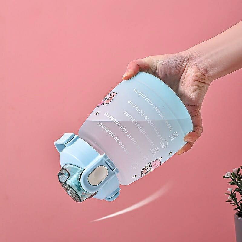 Jual Botol Viral Gemoy Bulat 1.3L Free Sticker 2D 3D Dan Tali Botol ...