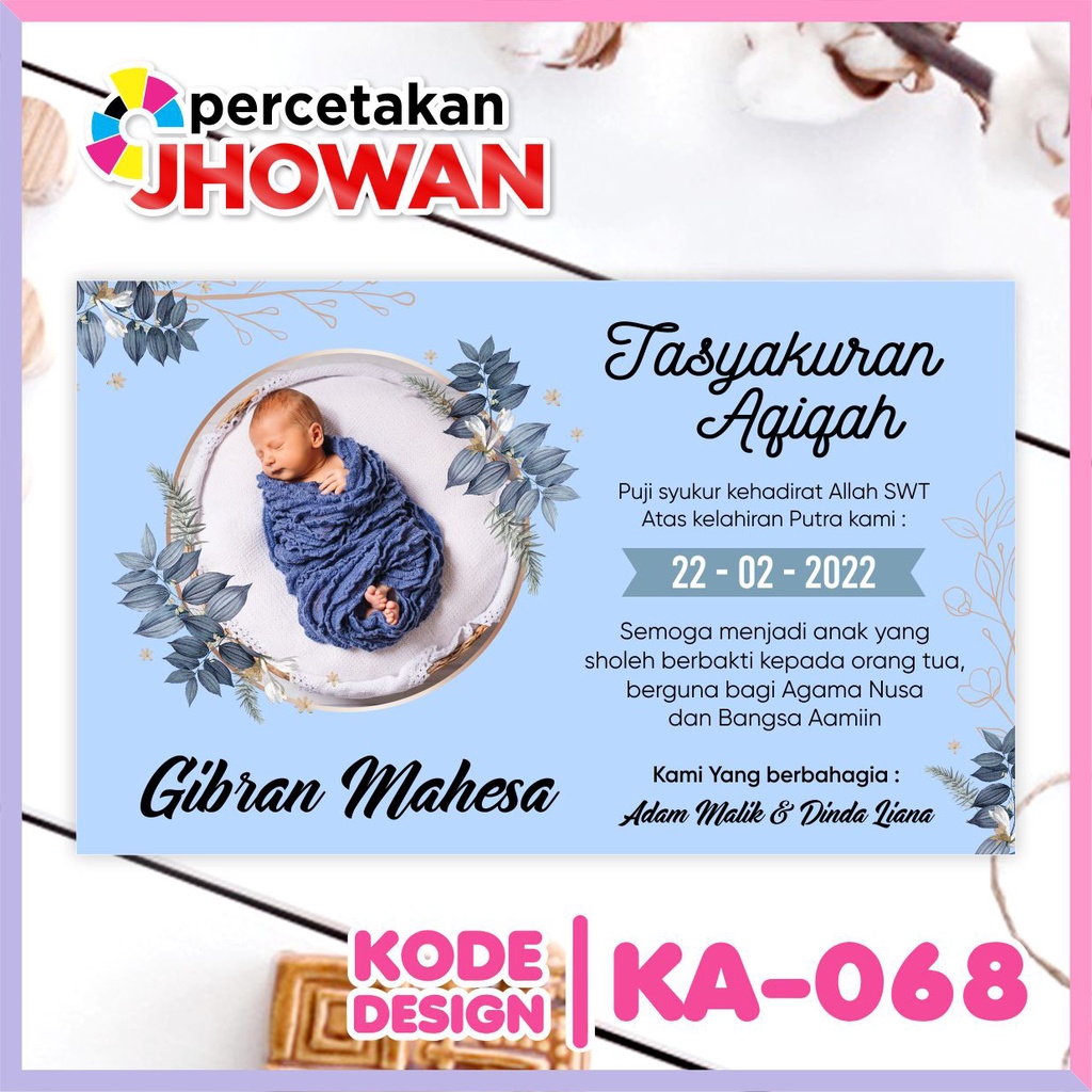 Jual Kartu Aqiqah / Kartu ucapan aqiqah tasyakuran / KembangTelur