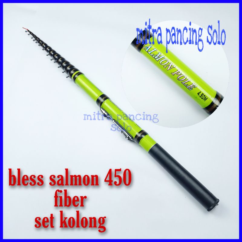 Tegek Murah 300 cm Ruas Pendek 40 cm Bless Salmon Pole Action Medium  Material Carbon Fiber