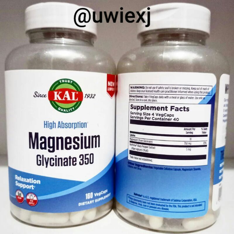 Jual Magnesium Glycinate 350mg Kal Magnesium Glycinate 350mg Isi 160 ...