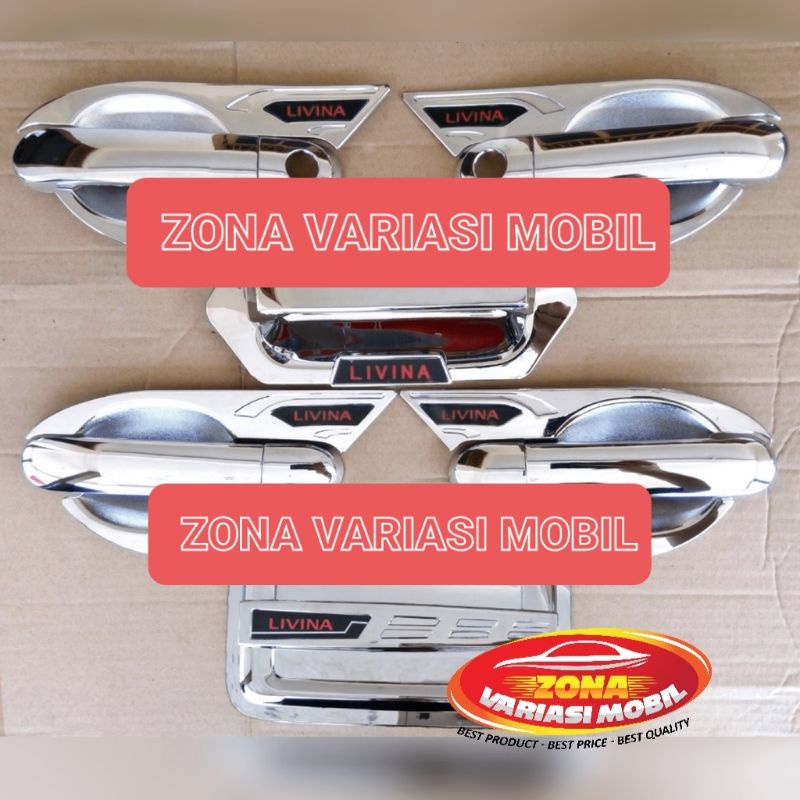 Jual Paket Cover Door Handle Outer Tank Cover Grand Livina New Lama Premium Chrome Shopee