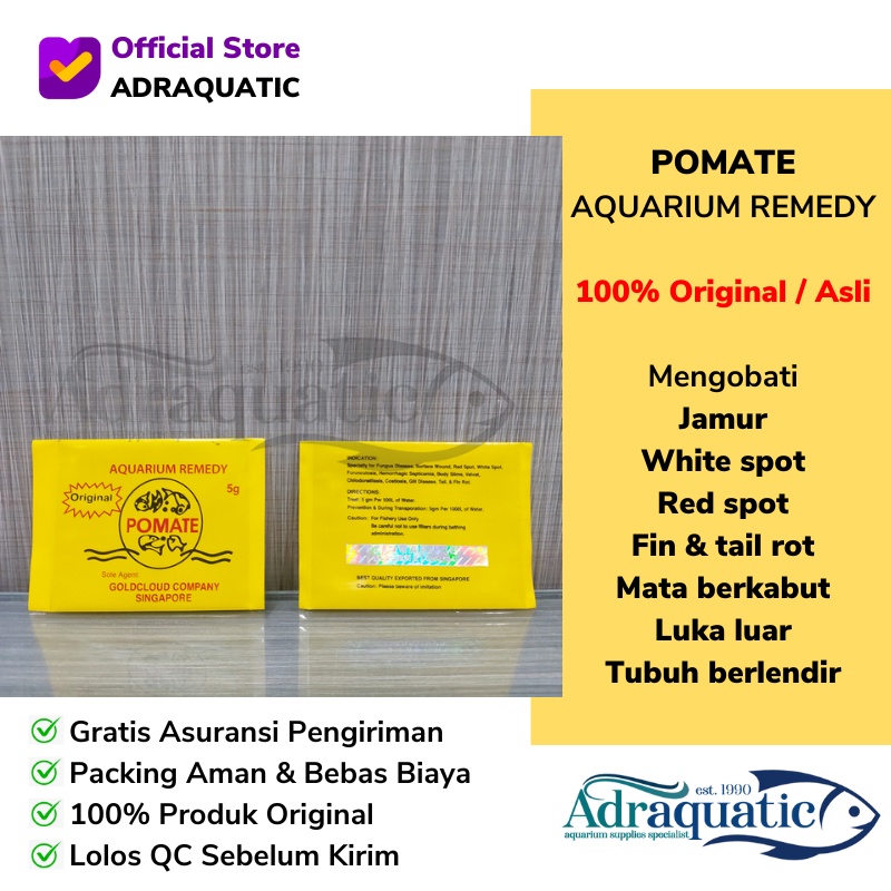 Jual POMATE AQUARIUM REMEDY 5GR ASLI ORIGINAL OBAT VITAMIN IKAN HIAS