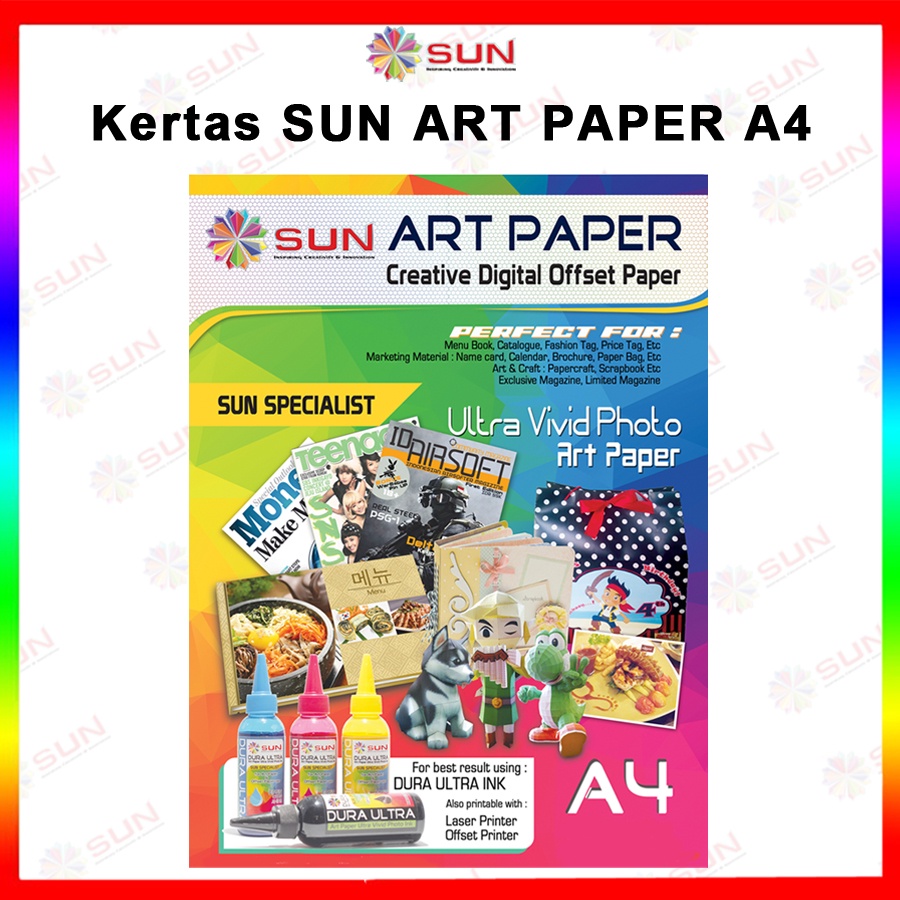 Jual Kertas Art Paper SUN ART PAPER 100, 120, 150, 210, 230, 260 gsm
