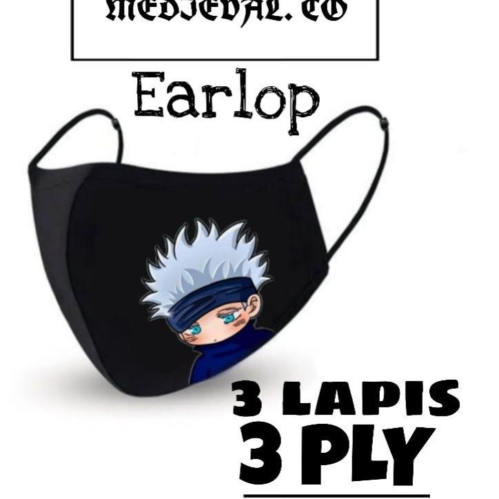 Jual Original Mask JUJUTSU KAISEN - Masker Anime GOJO SATORU / Kain 3 ...