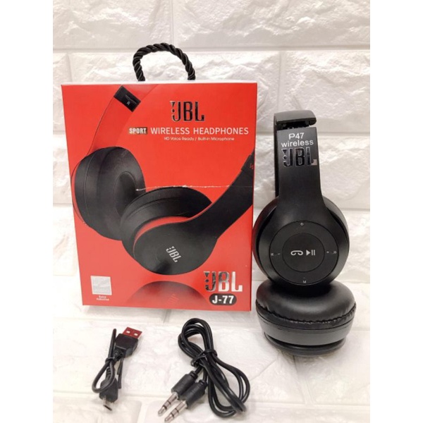 Jual Headphone Bluetooth Bando Jbl J 77 Wireless Headphones Super Bass